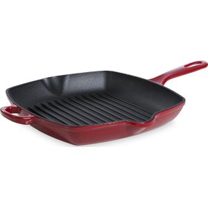 BK Bourgogne grillpan 26x26 cm - rood - gietijzer - inductie - PFAS-vrij