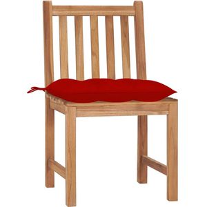 vidaXL Tuinstoelen - 2 stuks - Teakhout met kussens Tuinstoelen - Teak Meubels - Buitendecoratie - Tuinset - Lounge Stoelen