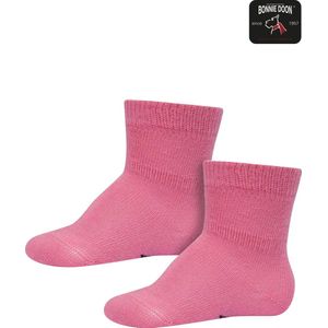 Bonnie Doon Basic Sokken Baby Roze 4/8 maand - 2 paar - Unisex - Organisch Katoen - Jongens en Meisjes - Stay On Socks - Basis Sok - Zakt niet af - Gladde Naden - GOTS gecertificeerd - 2-pack - Multipack - Roze - Pink - OL9344012.316