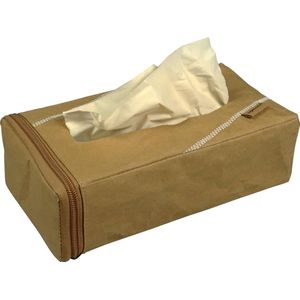 ZUPERZOZIAL - tissue box, TISSUE BOX HOLDER, inclusief 80 tissues, washable paper, 100% recyclebaar, bruin