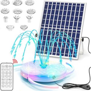 Equivera Solarfontein - Solar fontein - Fontein zonne energie - Solar fontein LED - Vijverpomp - Vijver pomp - Solar fontein op zonne energie
