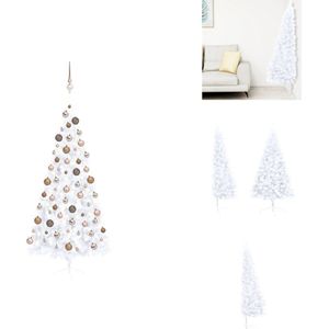 vidaXL Kunstkerstboom Deluxe - 120x60 cm - Met LED-verlichting en kerstballen - Decoratieve kerstboom