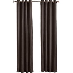 Larson - Luxe effen blackout gordijn - met ringen - 1.5m x 2.5m - Chocoladebruin