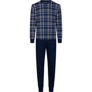Katoenen geruite heren pyjama - Blauw - Maat - XL