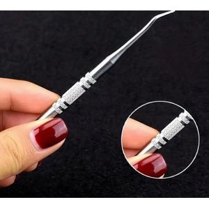 Bredline Premium Professionele Nagellifter Voor Ingegroeide Teennagels en Hoekjes - Nagelheffer - Dubbelzijdig Superfijn 1 mm (Scherp)(NL-2007) INOX