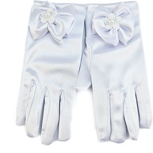 BamBella® - Handschoenen voor communie feest bruiloft kinderen Meisje kort Wit