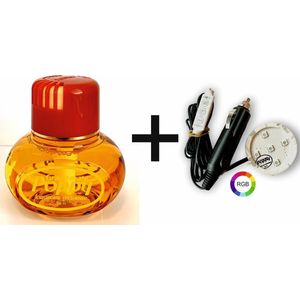 POPPY GRACE MATE®  ""Citrus"" luchtverfrisser met RGB led verlichting - Poppy Luchtverfrisser - Luchtverfrisser Auto - Poppy luchtverfrisser vrachtwagen - Luchtverfrisser Huis - Wonen - Boot - WC