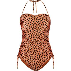 Beachlife Leopard Spots trend badpak - Bruin/Oranje - Dierenprint