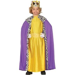 Koning mantel paars met geel verkleedkostuum voor kinderen 110/116