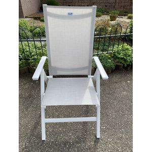 Hartman verstelbare stoel - tuinstoel Aruba - beige textileen / wit frame - aluminium