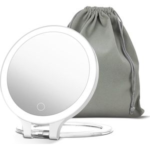 Dubbelzijdige Vergrootspiegel met Kleurinstelling en Verstelbare Stand - Make-up Spiegel met LED-verlichting - Vergrotingsopties - Verstelbare Hoek - Moderne Cosmetica Accessoire