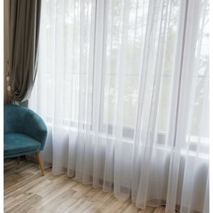 Maroyathome - Bibiana - Vitrage - Met Plooiband - Kant en Klaar - Wit - 300x250 cm