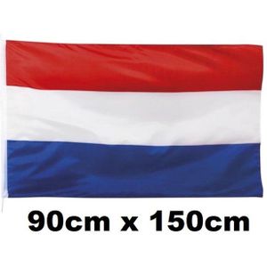 Themaparty - Vlag Nederland 90cm x 150cm - Holland Vlag Nederland thema feest koningsdag EK WK