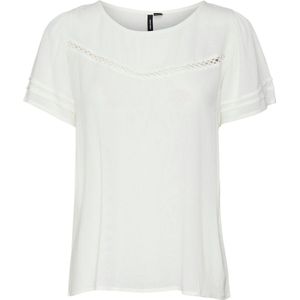 Vero Moda T-shirt Vmmenny Ss Lace Top Wvn Ga 10303665 Snow White Dames Maat - XXL
