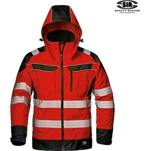 ANDROMEDA JACKET Werkjas, Hi-Vis Rood/Zwart, 3X - EN ISO 20471 CLASS 3 - EN 343 - EN 14058 CLASS 3 - 100% trilaminaat polyester - Thinsulate 3M® voering - Waterdichte ritssluiting - Afneembare capuchon - Reflecterende banden - Winddichte manchetten