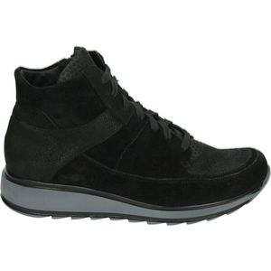 Durea 9684 H - VeterlaarzenHoge sneakersDames sneakersDames veterschoenenHalf-hoge schoenen - Kleur: Zwart - Maat: 39