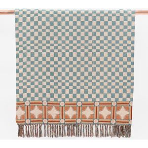 Sissy-Boy - Jacquard deken met geblokt patroon en franjes (130x180 cm)