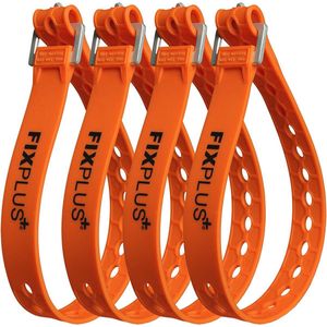 Sjorbanden 4-pack - Beveilig en bundel met Flexibele en Herbruikbare Spanbanden (46 cm x 2,4 cm, Oranje)