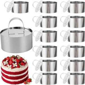 14 stuks dessert-serveerringen 8 cm roestvrij staal taartring bakring - cake desserts dinerringen met deksel