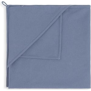 Baby's Only Gebreide wikkeldeken - Omslagdoek baby Pure - Vintage Blue - 75x75 cm - 100% ecologisch katoen - Geschikt voor drie- en vijfpuntsgordel