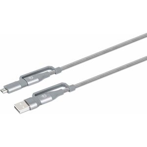 MH 4-in1 Cable, Type-C to Type-C & Miro B/USB-A, Male/Male, 1 m, Box