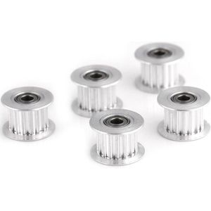 3D Printer Accessories 5pcs 2GT Aluminum Distribution Pulley 3mm/5mm Drill Wheel 16/20 Tooth or Tooth or Tooth for Belt Width 6mm/10mm (W6mm 16T Bore 3 Toothed)