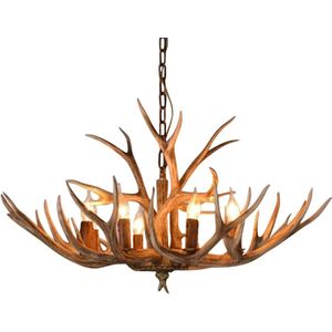 Botec Vintage Gewei LED Kroonluchter - hanglamp - hang lamp - realistische harsgeweien en handgeschilderde afwerking - Ø66,5 cm