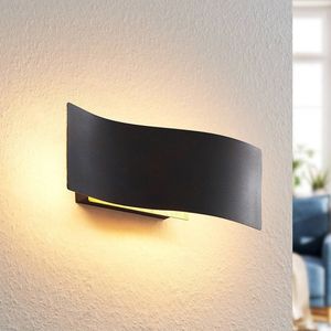 Lindby - LED wandlamp- met dimmer - 1licht - ijzer, aluminium, kunststof - H: 35 cm - goud, zwart-roest - Inclusief lichtbron