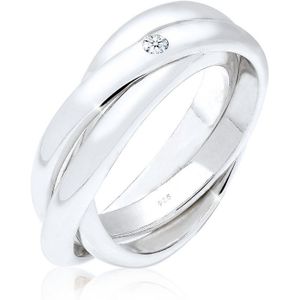 Elli PREMIUM Dames Ring Dames Verlovingsring Diamant 0.03 ct. in 925 Sterling Zilver