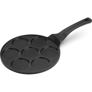Eye Pan Pancake Maker Blini Pan - 27 cm Pan Pancake Pan with 7 Holes - Frying Pan for All Hobs - Non-Stick Coating