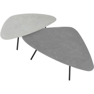 DTP Home Coffee table Plectro Air, set of 2,38x90x50 cm (color: Frost) / 34x100x60 cm (color: Dusk), mortex