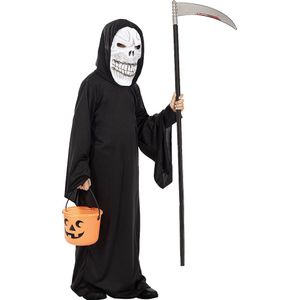 Funidelia | Grim Reaperkostuum voor meisjes en jongens  Horror, Grim Reaper, Death, Halloween - Kostuum voor kinderen Accessoire verkleedkleding en rekwisieten voor Halloween, carnaval & feesten - Maat 104 - 113 cm - Zwart