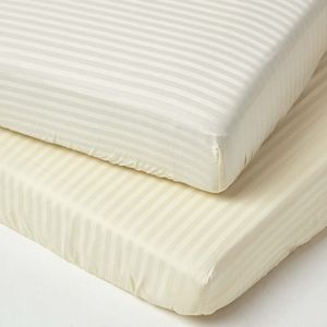 Homescapes - hoeslaken kinderbed 70 x 140 cm, draaddichtheid 330, set van 2, geel