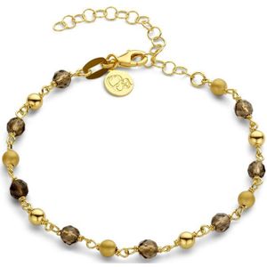 Casa Jewelry Armband Riva Rookkwarts - Goud Verguld