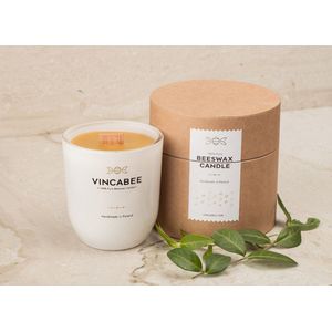 Vincabee Geurkaars Biologisch  9 X 7,5 Cm Glas Wit