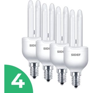 Sidef Stick Spaarlamp E14 - 15W - Daglicht - Niet Dimbaar - 4 stuks