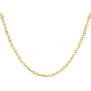 Zilver Verguld Collier zirkonia 3 2101090
