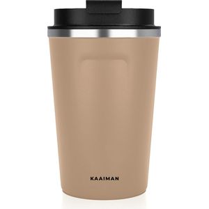 Kaaiman® RVS Thermosbeker - Koffiebeker to go - Travel Mug - Koffie en Thee - Bruin - 380ml - Koffiebeker - Theebeker