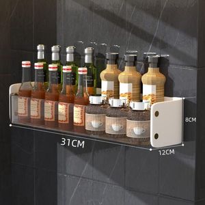 Luxourios Design Kruidenrek, zelfklevende keukenorganizer voor kruiden, flessen, specerijen opbergrek, doorzichtig plastic