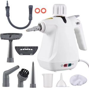 Stoomreiniger - Hoge Druk Stoomreiniger - Handstoomreiniger - Handstomer - Vlekkenreiniger - Tapijtreiniger - 10 Delig - 1050 Watt - 350 ML - Wit