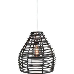 Hanglamp Bolzano - zwart rotan - Ø 45 cm