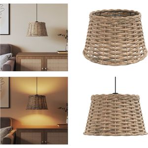 vidaXL Plafondlampenkap Ø38x23 cm wicker bruin - Lampenkap - Lampenkappen - Lampen Kap - Hanglamp Kap