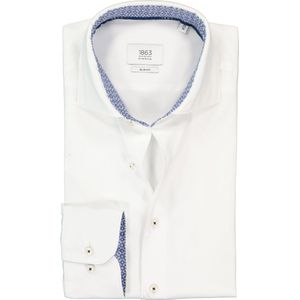 ETERNA 1863 slim fit casual Soft tailoring overhemd - twill heren overhemd - wit (contrast) - Strijkvriendelijk - Boordmaat: 42
