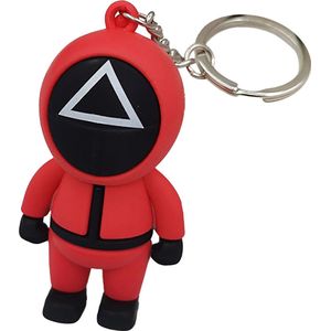 Sleutelhanger Octopus Spel - Driehoek - Keychain - Rood