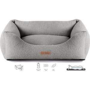 Dog's Lifestyle Orthopedische hondenmand Boucle Grijs S 65cm -Ook in M, L en XL - Wasbare hoes