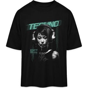 Heren en Dames T Shirt - Muziek - Techno - DJ - Zwart - L