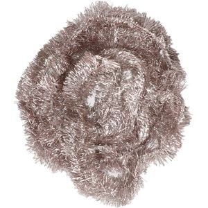 Decoris kerstslinger - lichtroze - 270 x 7 cm - folie/lametta kerstversiering