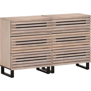 vidaXL - Dressoirs - 2 - st - 60x34x75 - cm - massief - mangohout