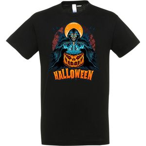 T-shirt Halloween Magic Pompoen | Halloween kostuum kind dames heren | verkleedkleren meisje jongen | Zwart | maat 5XL