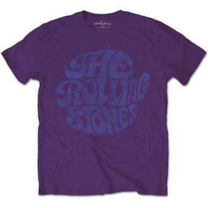 The Rolling Stones - Vintage 70s Logo Heren T-shirt - XXL - Paars